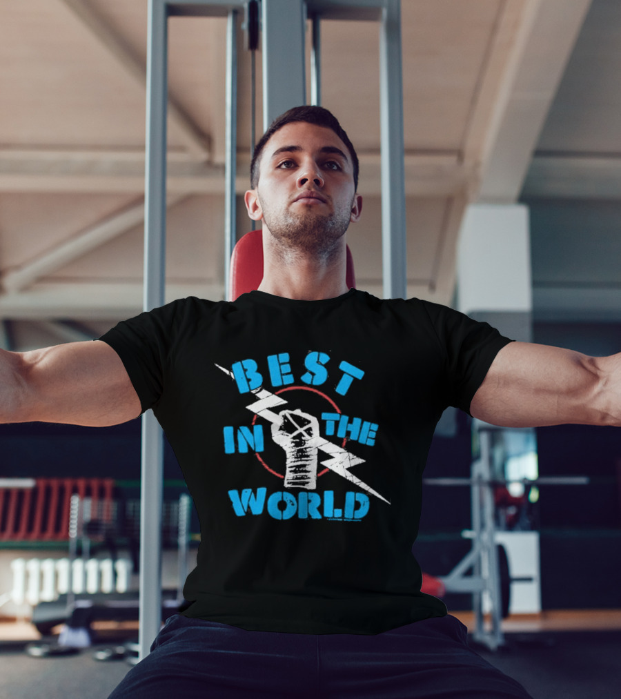 Best In The World Fist Lightning Bolt Circle T-Shirt