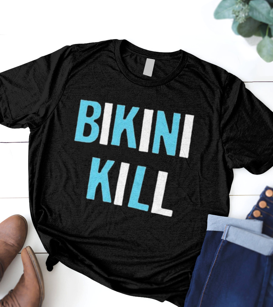 Bikini Kill Trans Youth Emergency Text Bold Blue White T-Shirt