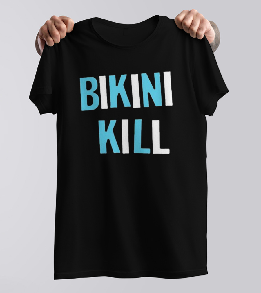 Bikini Kill Trans Youth Emergency Text Bold Blue White T-Shirt