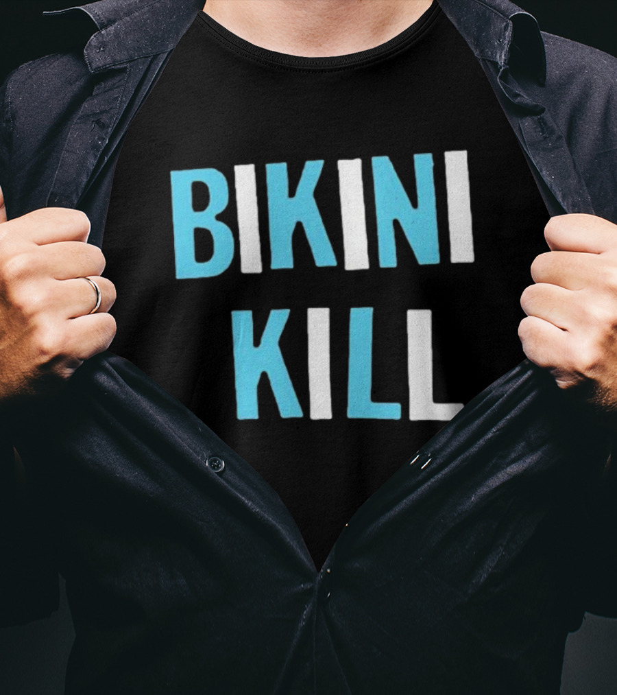 Bikini Kill Trans Youth Emergency Text Bold Blue White T-Shirt