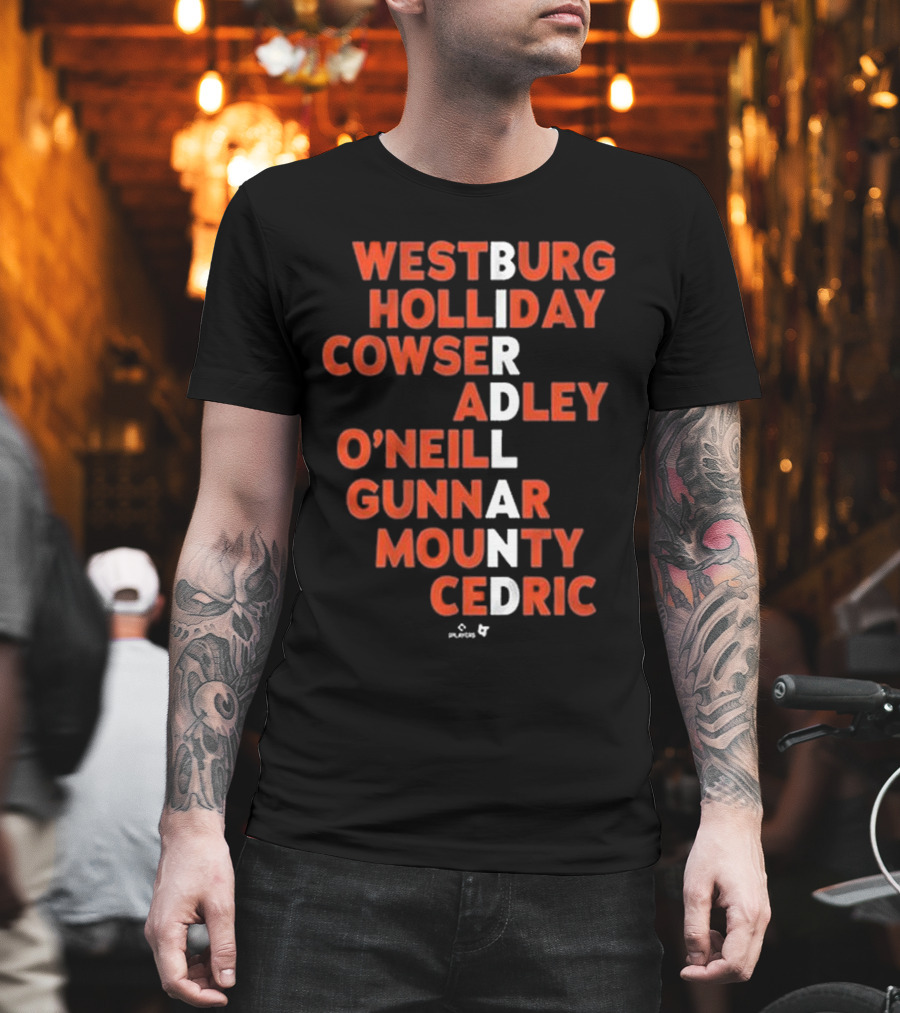 WESTBURG HOLLIDAY COWSER ADLEY O'NEILL GUNNAR MOUNTY CEDRIC BIRDLAND 2025 T-Shirt