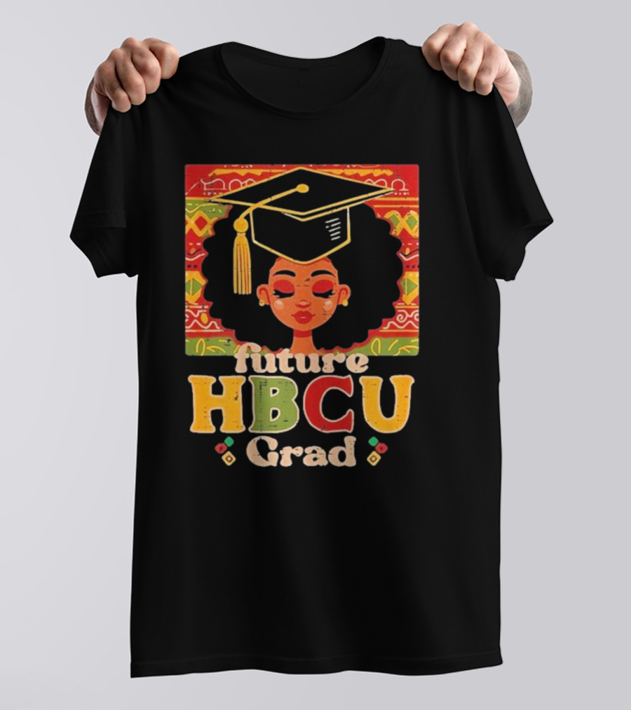 Future HBCU Grad Graduation Cap Afrocentric Pattern T-Shirt