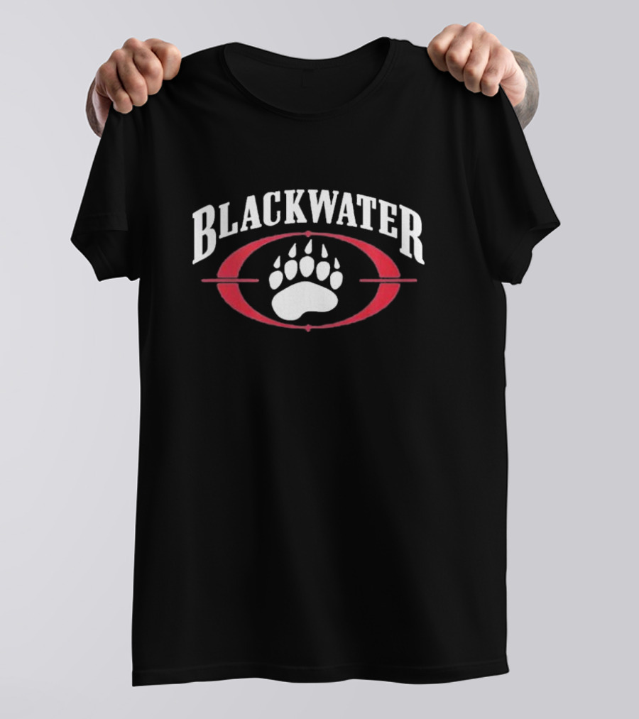 BLACKWATER Paw Print Symbol Red Oval Men's T-Shirt
