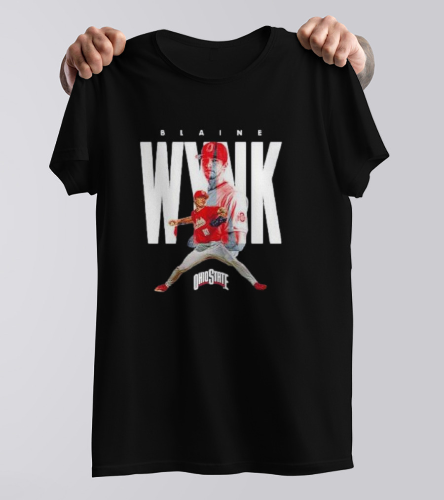 Blaine Wynk Ohio State Buckeyes Baseball Player Collage T-Shirt