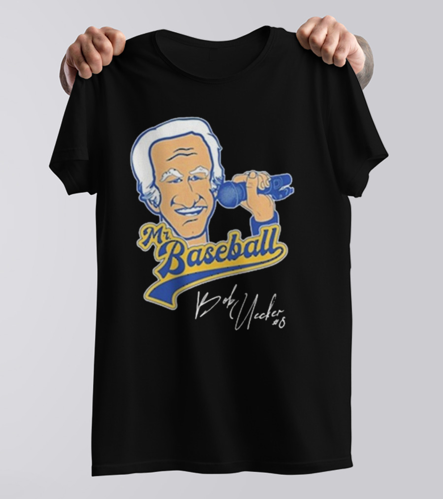 Mr Baseball Bob Uecker UECK Microphone Illustration T-Shirt