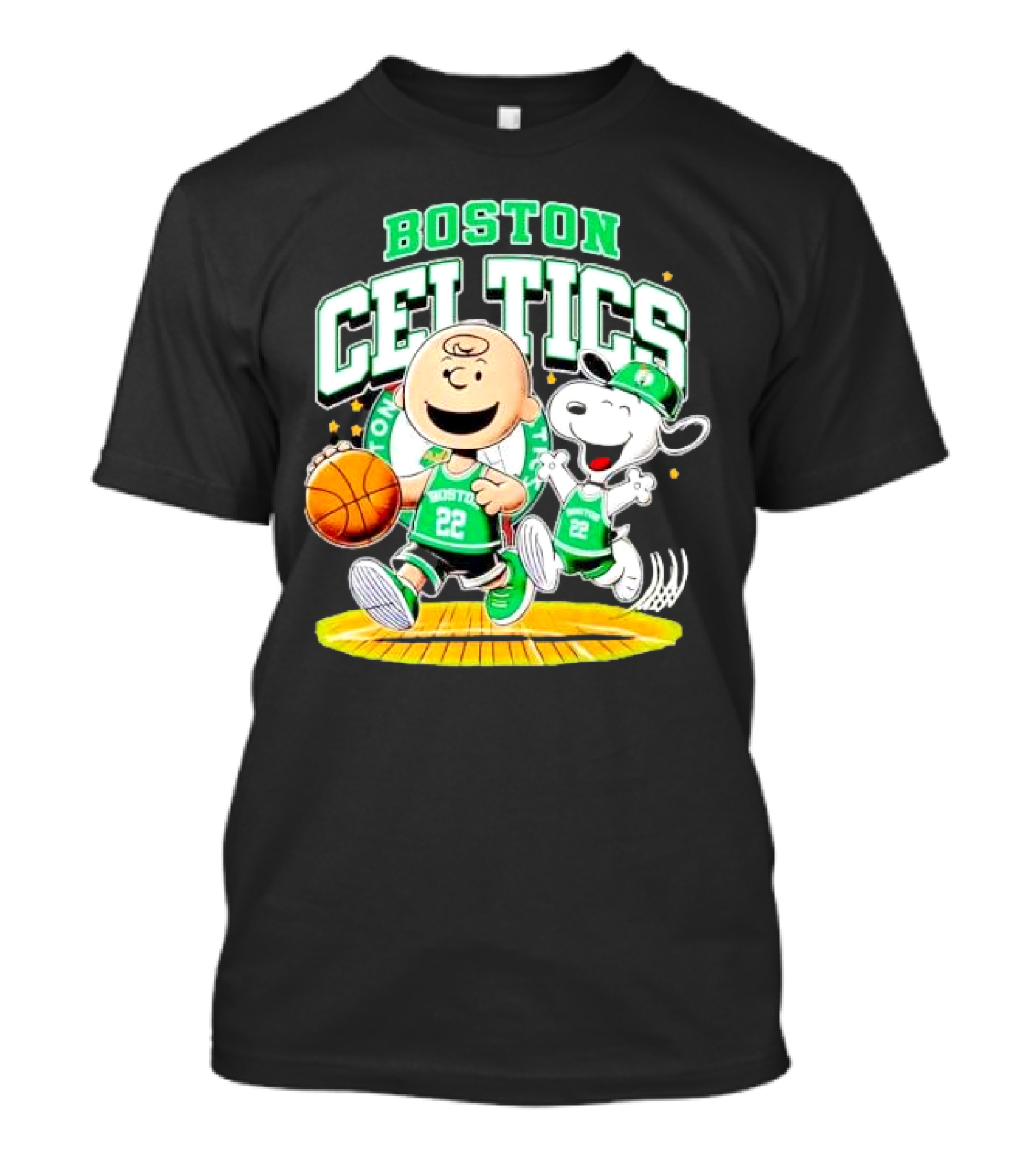 Boston Celtics Charlie Brown Snoopy Basketball Fan Fun T-Shirt