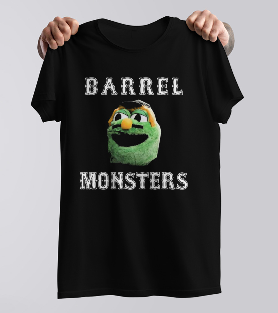 Barrel Monsters Boston Red Sox 2025 Green Furry Face T-Shirt