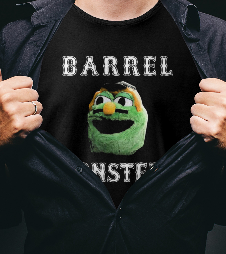 Barrel Monsters Boston Red Sox 2025 Green Furry Face T-Shirt