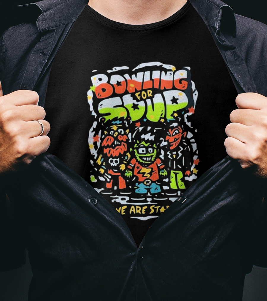 Bowling For Soup We Are Stars Cartoon Characters Colorful Artwork T-Shirt