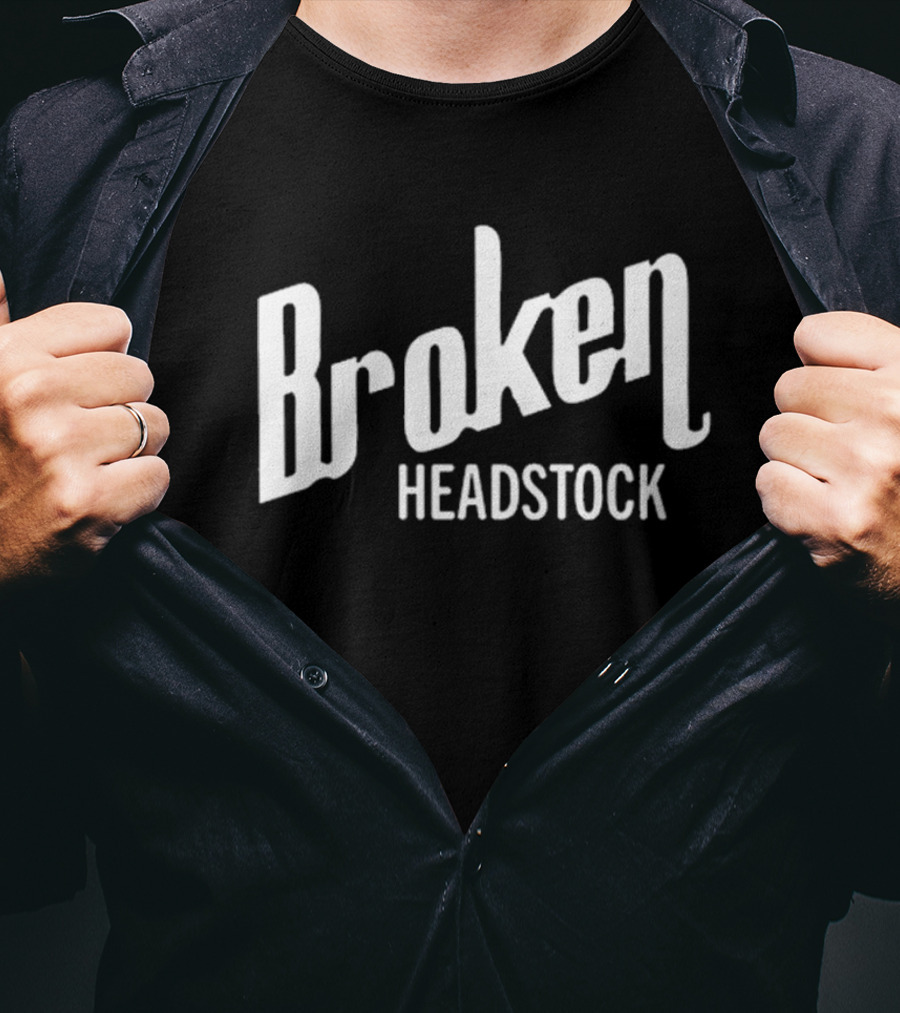 Broken Headstock Vintage Style Text T-Shirt