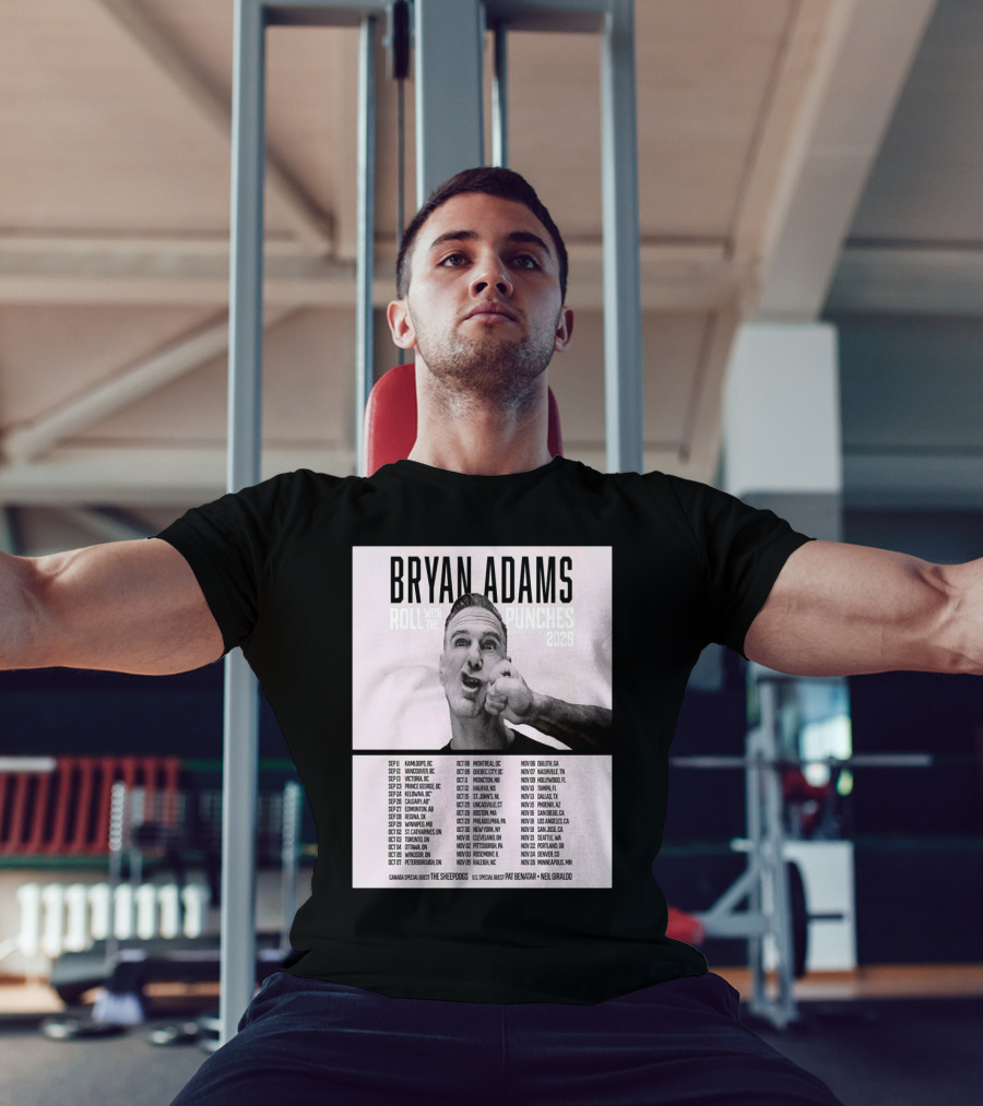 Bryan Adams Roll With The Punches 2025 North America Tour T-Shirt