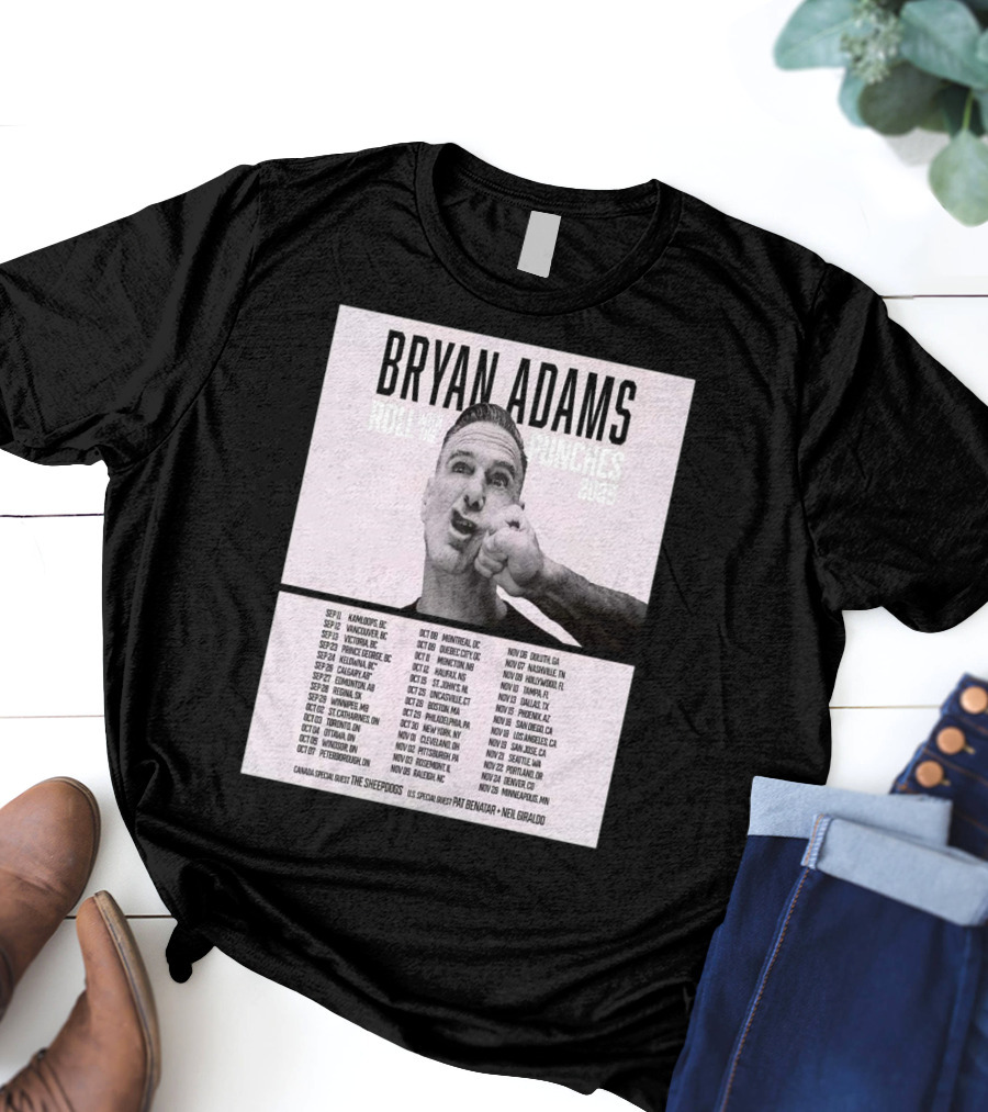 Bryan Adams Roll With The Punches 2025 North America Tour T-Shirt