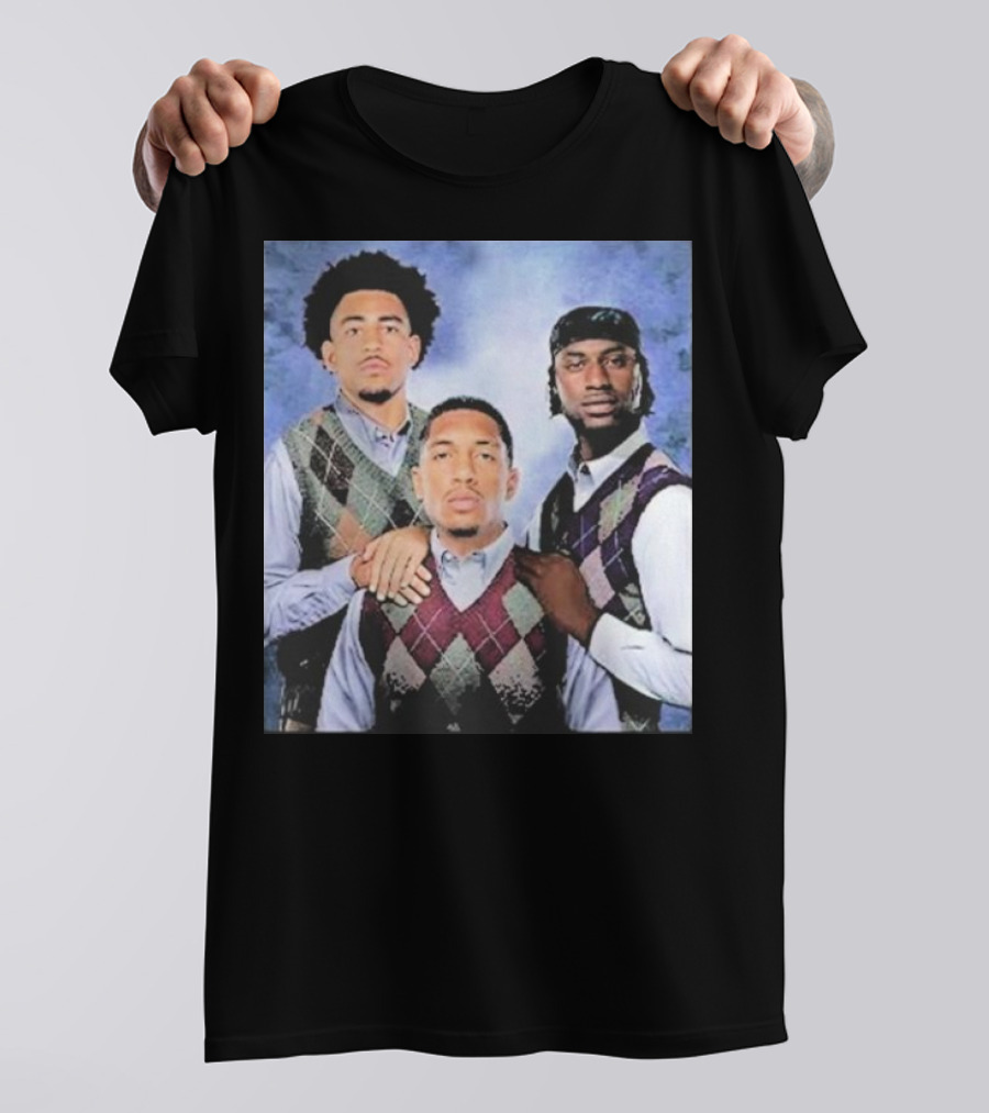 Bryce Young Chuba Hubbard Xavier Legette Vintage Argyle Sweater Step Brothers Look T-Shirt