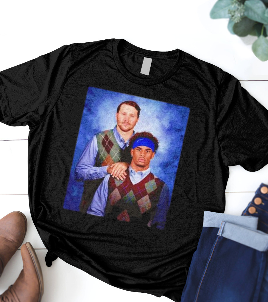 Buffalo Bills Josh Allen Keon Coleman Step Brothers T-Shirt