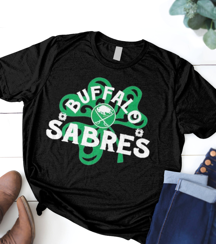 Buffalo Sabres Shamrock St. Patrick's Day Hockey T-Shirt