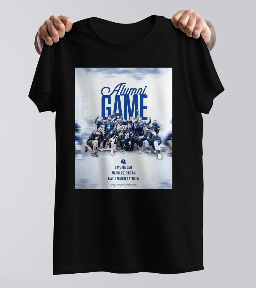 BYU Cougars Alumni Game Save The Date March 28 Lavell Edwards Stadium T-Shirt