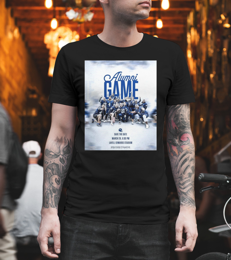 BYU Cougars Alumni Game Save The Date March 28 Lavell Edwards Stadium T-Shirt