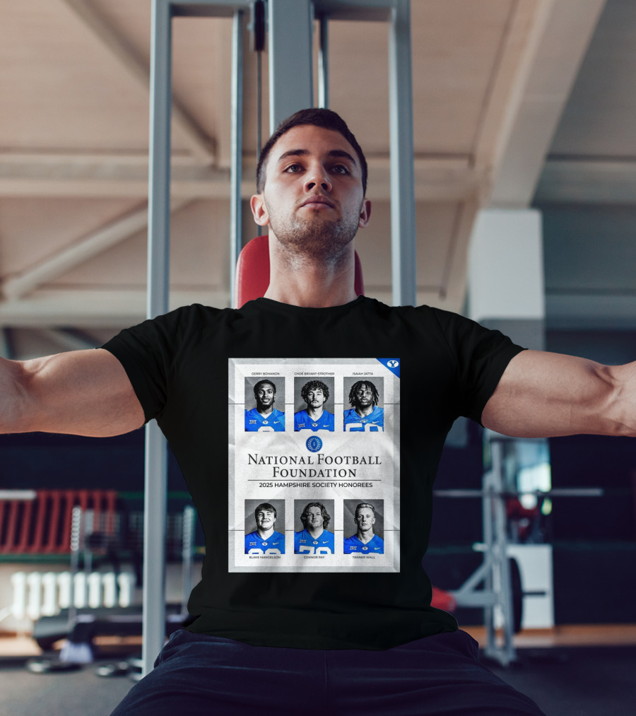 BYU Cougars National Football Foundation 2025 Hampshire Society Honorees Bohanon Bryant-Strother Jatta T-Shirt