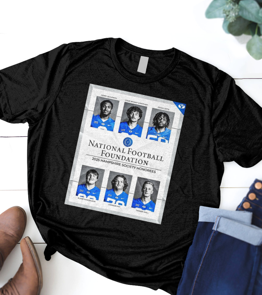 BYU Cougars National Football Foundation 2025 Hampshire Society Honorees Bohanon Bryant-Strother Jatta T-Shirt