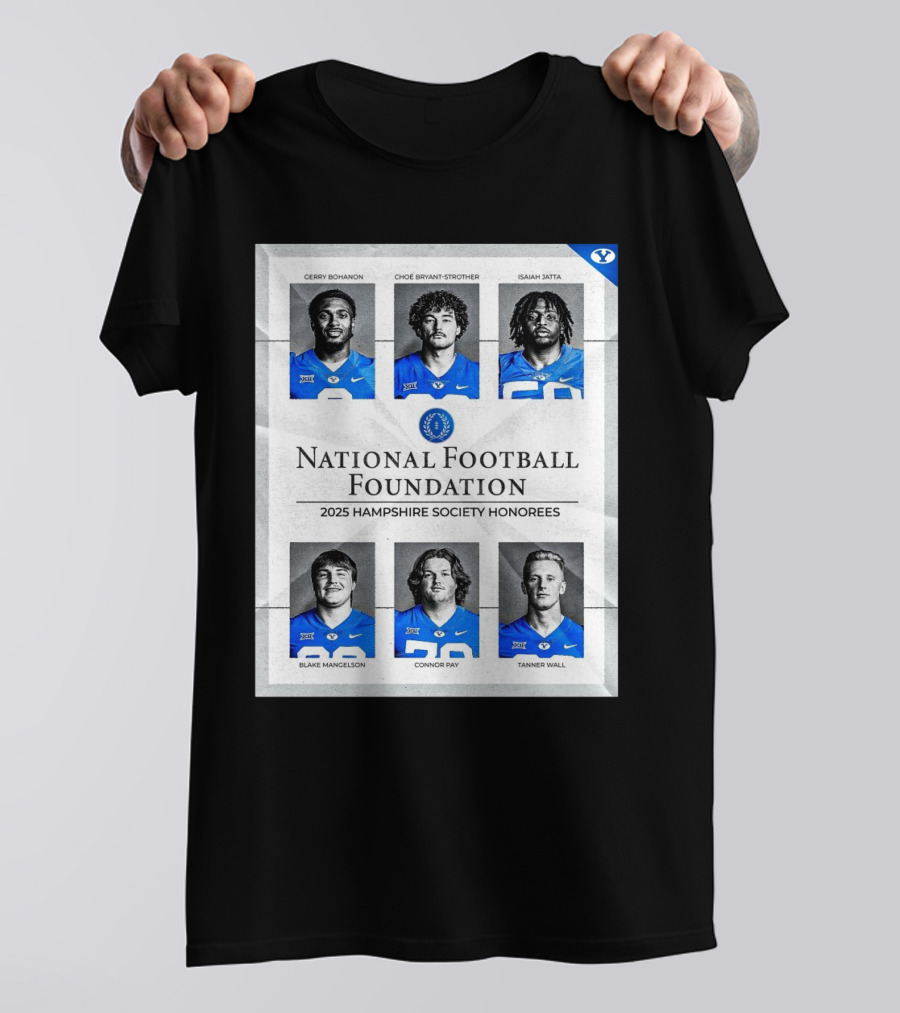 BYU Cougars National Football Foundation 2025 Hampshire Society Honorees Bohanon Bryant-Strother Jatta T-Shirt
