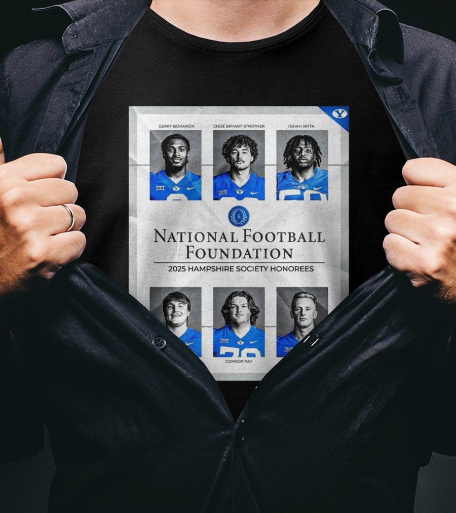 BYU Cougars National Football Foundation 2025 Hampshire Society Honorees Bohanon Bryant-Strother Jatta T-Shirt