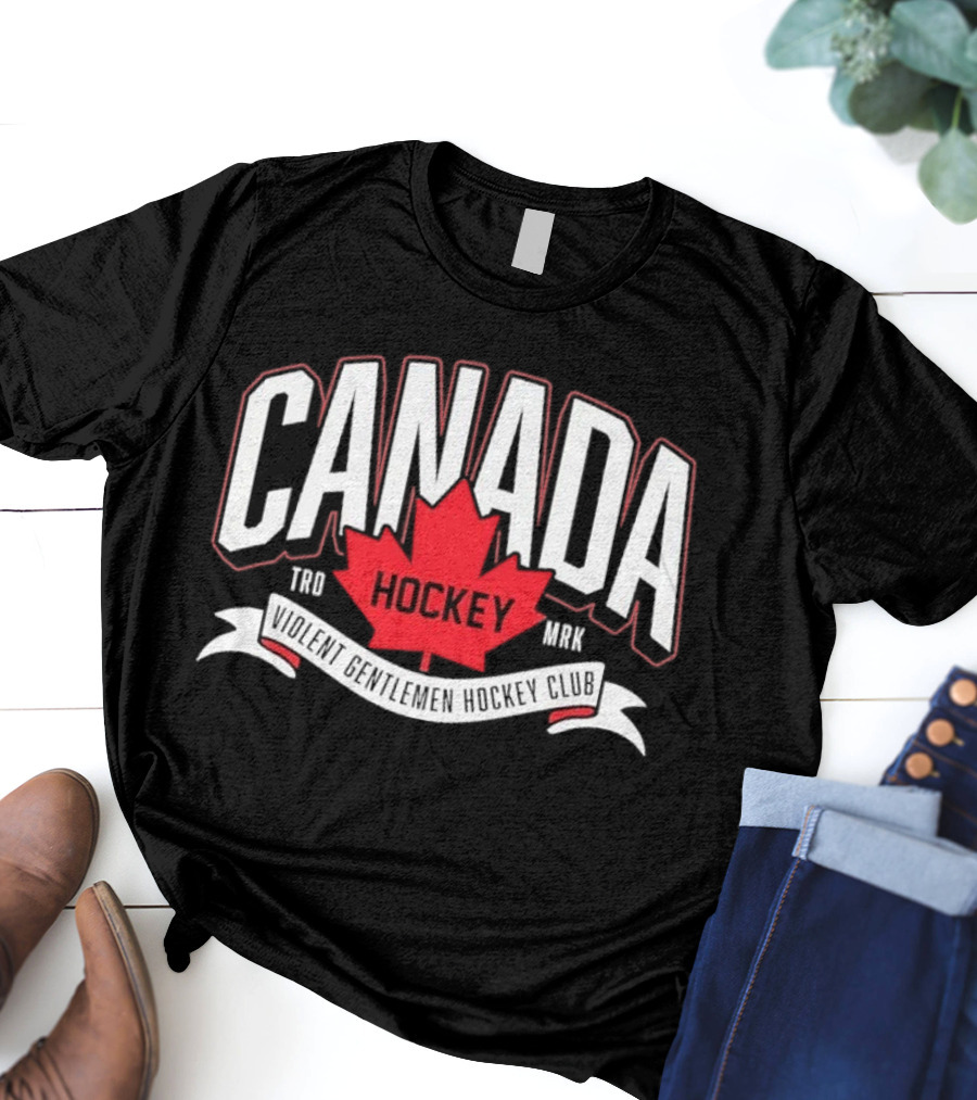Canada Hockey Glowing Hearts Violent Gentlemen Hockey Club T-Shirt