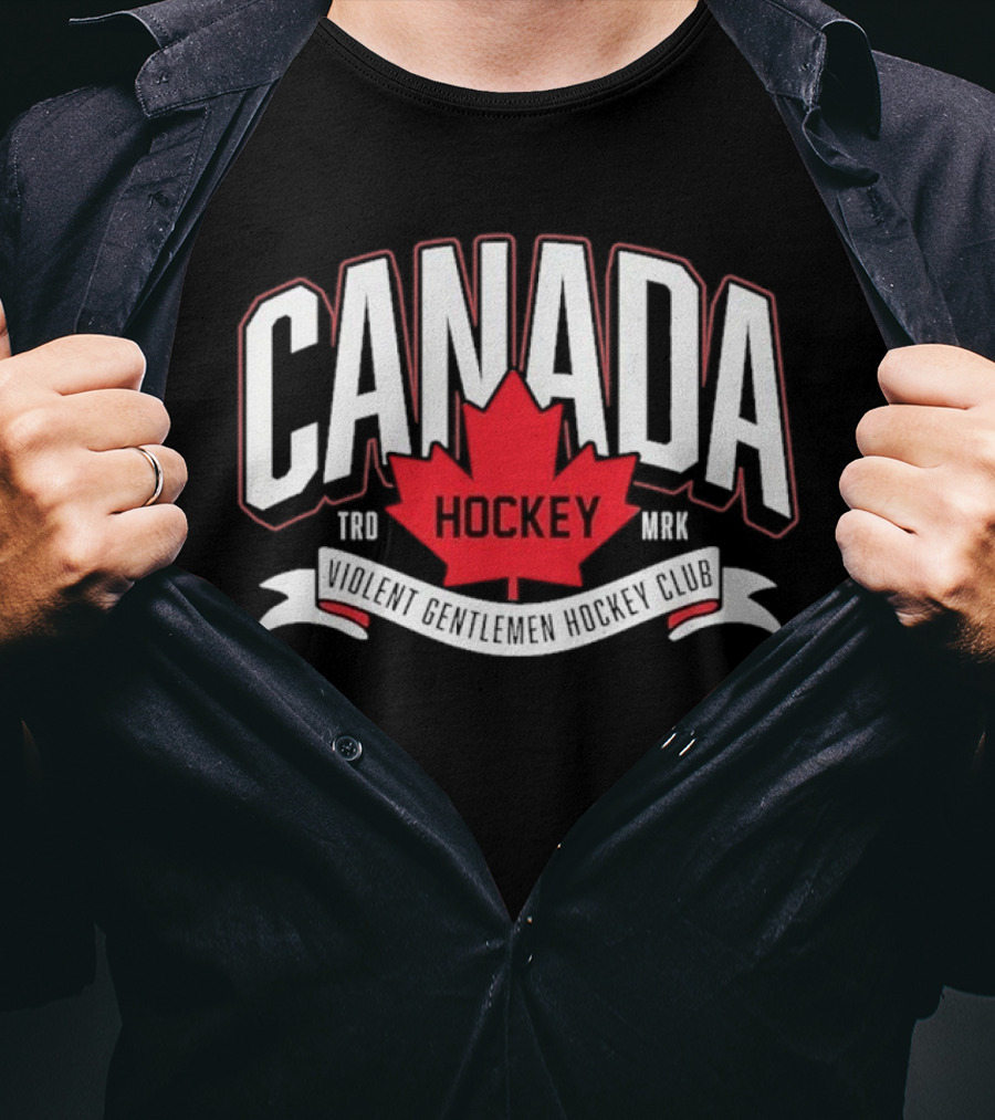 Canada Hockey Glowing Hearts Violent Gentlemen Hockey Club T-Shirt
