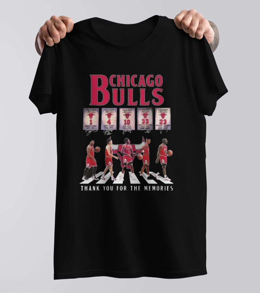 Chicago Bulls Players Walking Thank You For The Memories Signatures 2025 T-Shirt