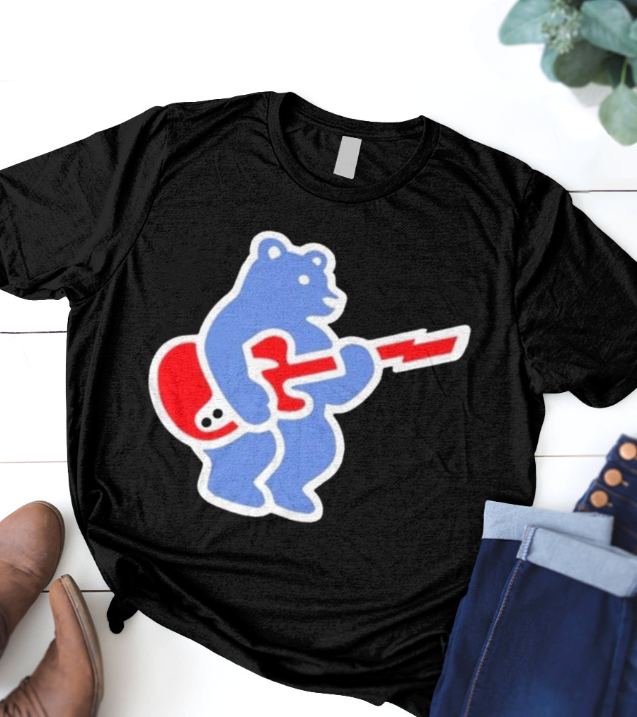 Cubs Bear Guitar Logo T-Shirt