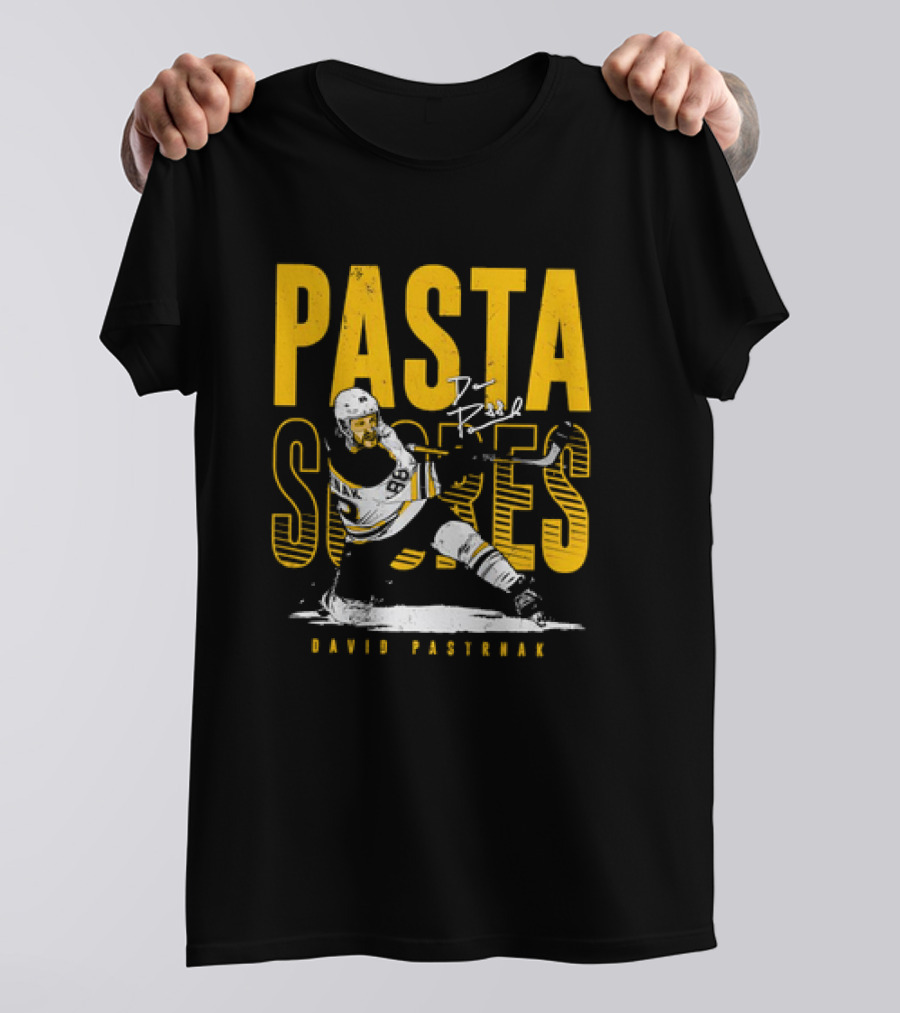 David Pastrnak Boston Bruins NHL Hockey Pasta Scores Signature Vintage T-Shirt
