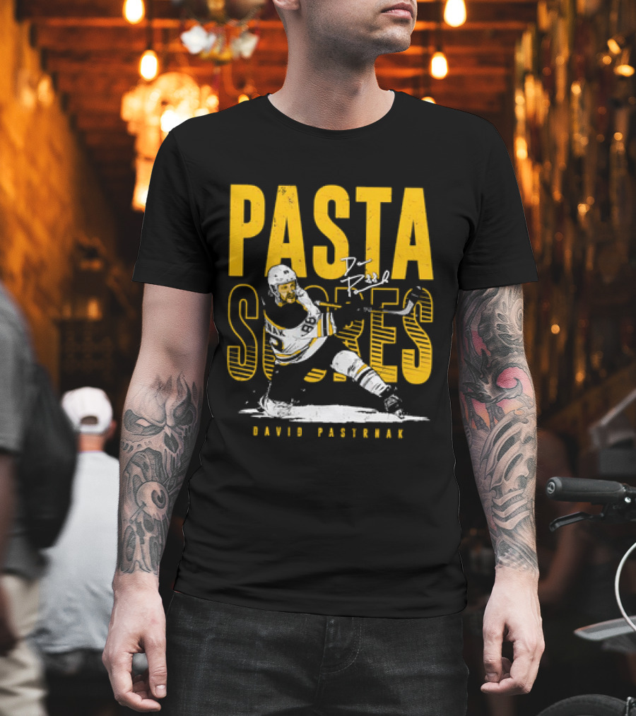David Pastrnak Boston Bruins NHL Hockey Pasta Scores Signature Vintage T-Shirt