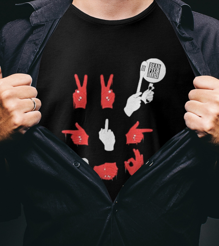 Dead Fish Moletom Careca Sangue Nas Maos 2025 T-Shirt