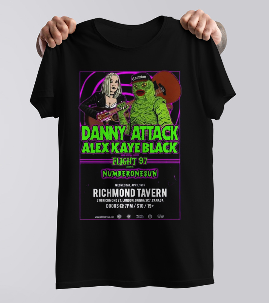 Danny Attack Alex Kaye Black Richmond Tavern London UK Apr 16 2025 T-Shirt