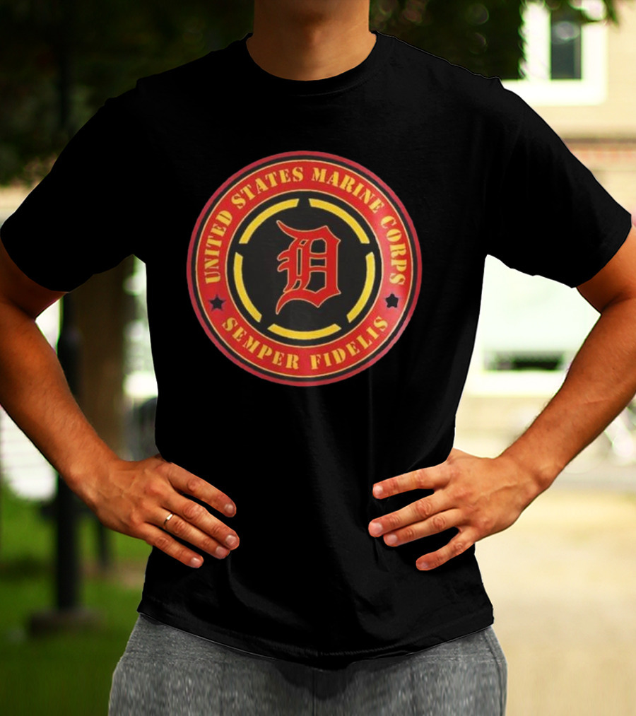 Detroit Tigers MLB X United States Marine Corps Military Appreciation Night 2025 Baseball T-Shirt