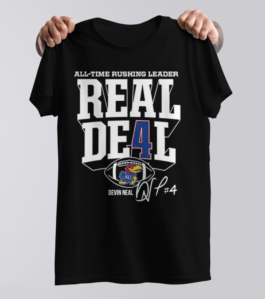 Devin Neal Jayhawks All-Time Rushing Leader Real Deal T-Shirt