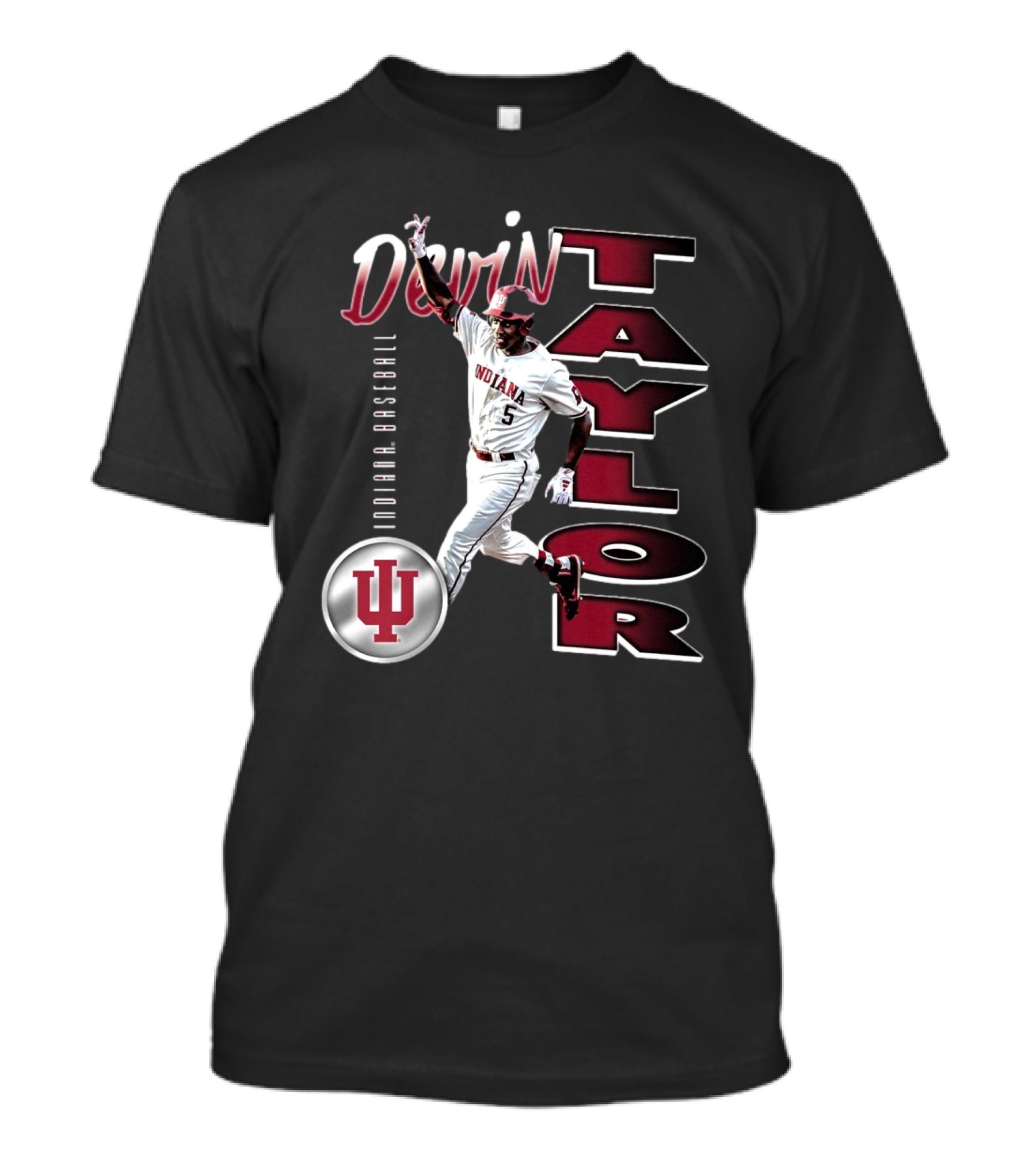 Devin Taylor Illustrated Indiana Hoosiers Baseball NCAA 2025 Graphic T-Shirt