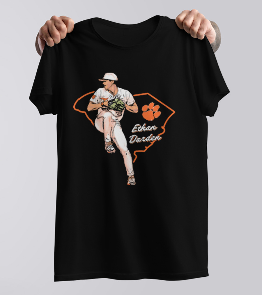 Ethan Darden Hometown Hero Clemson Tigers Baseball NCAA Division I 2025 T-Shirt