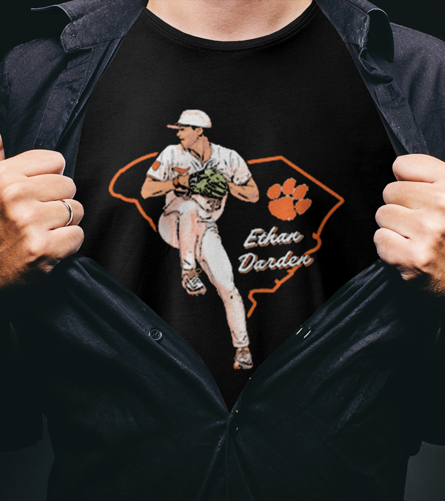 Ethan Darden Hometown Hero Clemson Tigers Baseball NCAA Division I 2025 T-Shirt