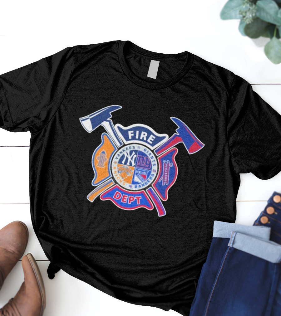 Fire Dept Yankees Giants Rangers Knicks T-Shirt