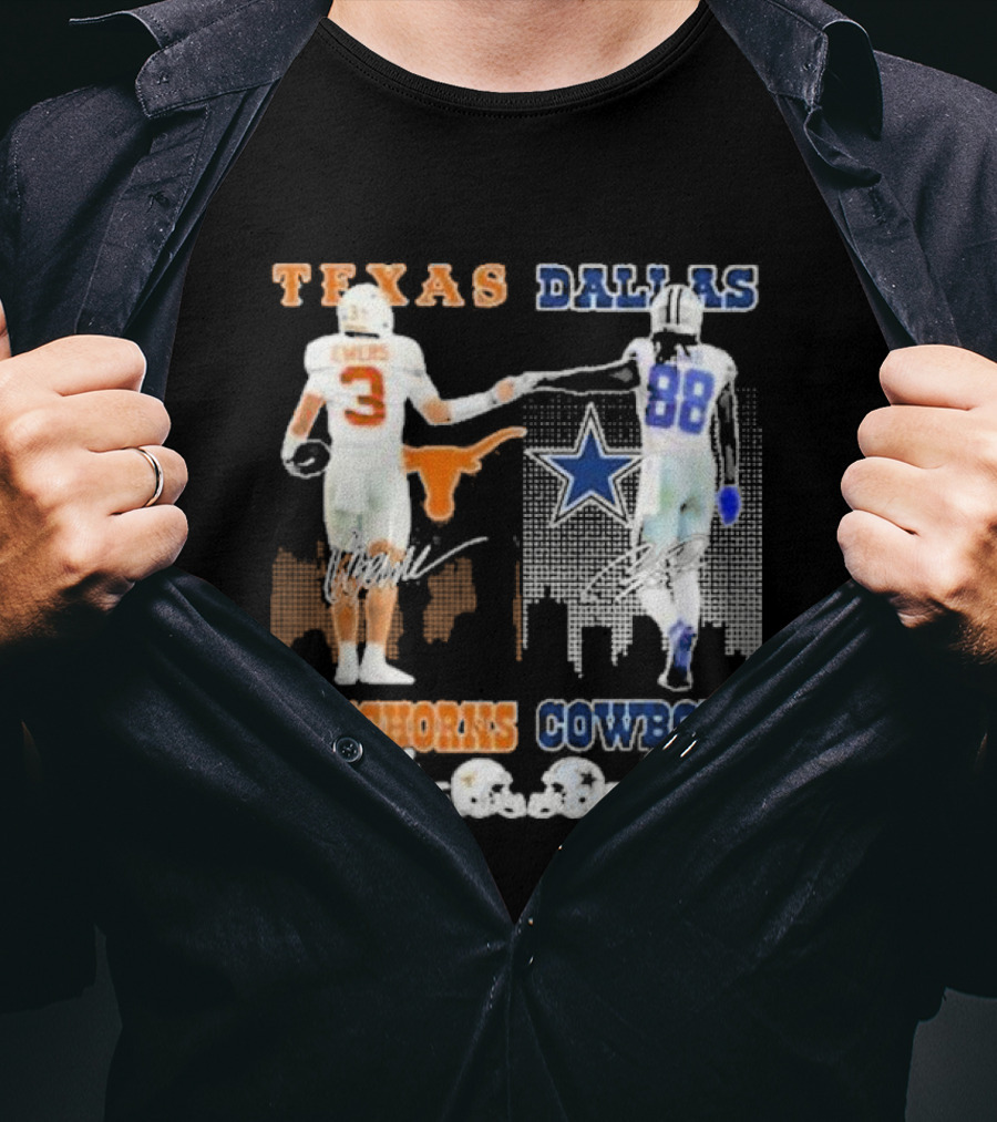 Ewers And Lamb Longhorns On Saturdays Cowboys On Sundays T-Shirt