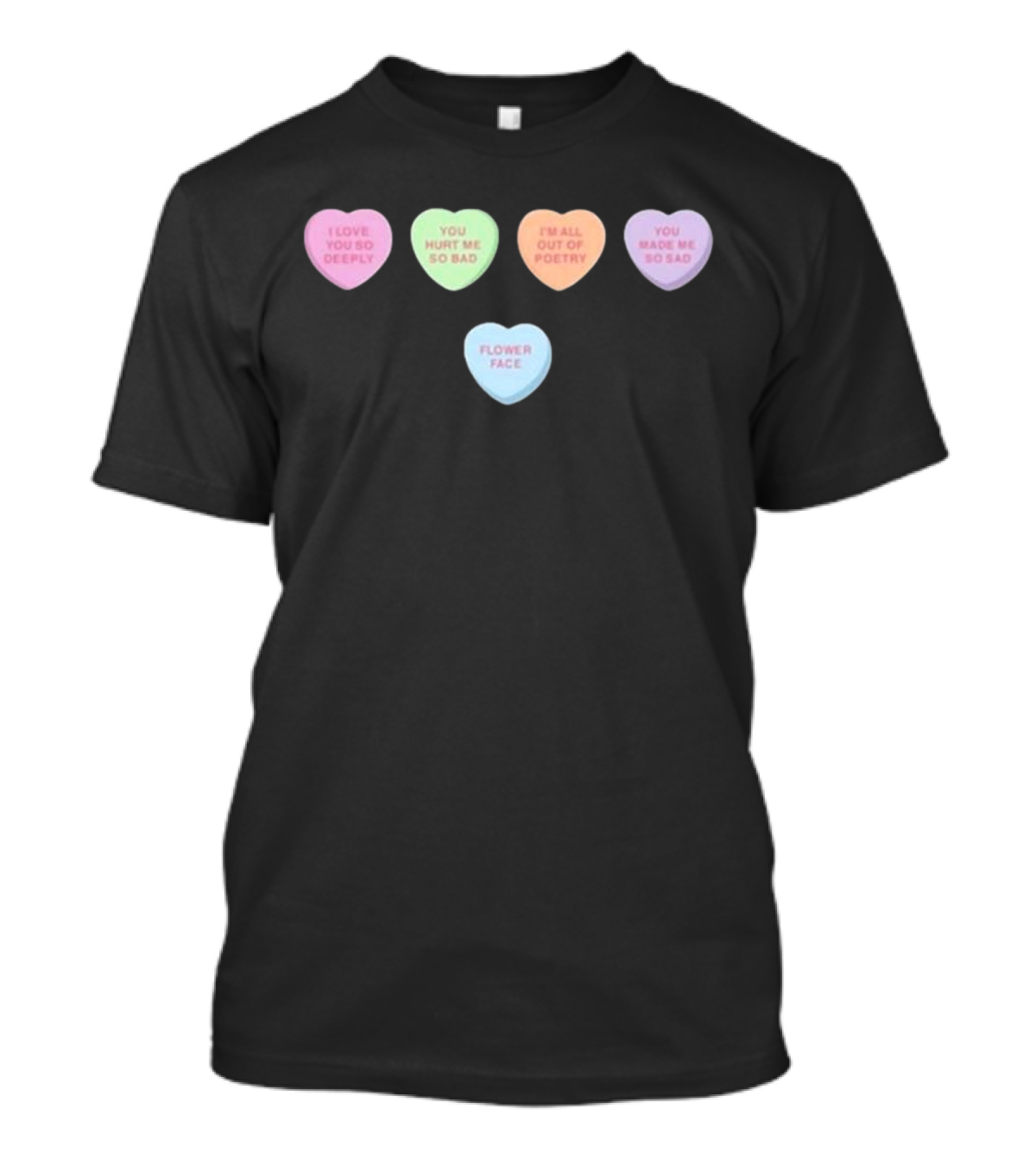 Flower Facem Candy Hearts T-Shirt