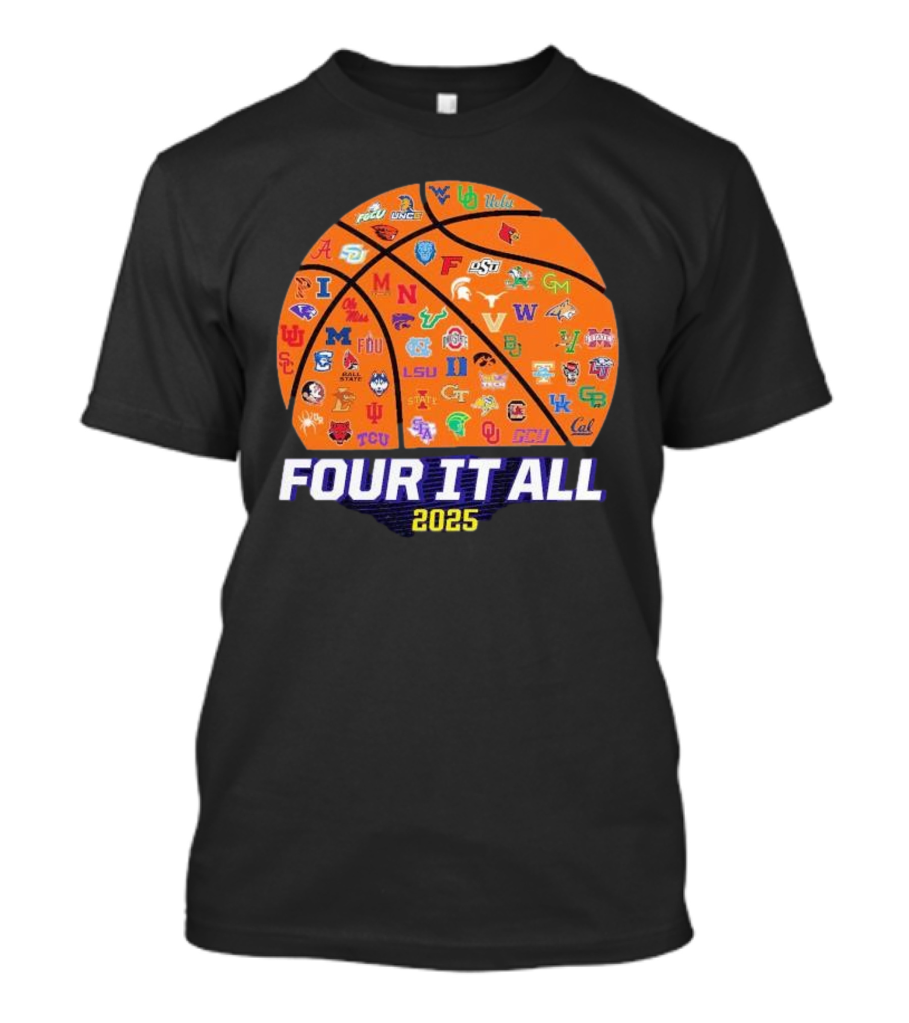 Four It All March Madness 2025 Women’s Basketball Logos T-Shirt