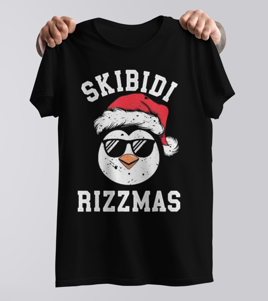 Funny Christmas Penguin Skibidi Rizzmas Merry Rizzmas T-Shirt