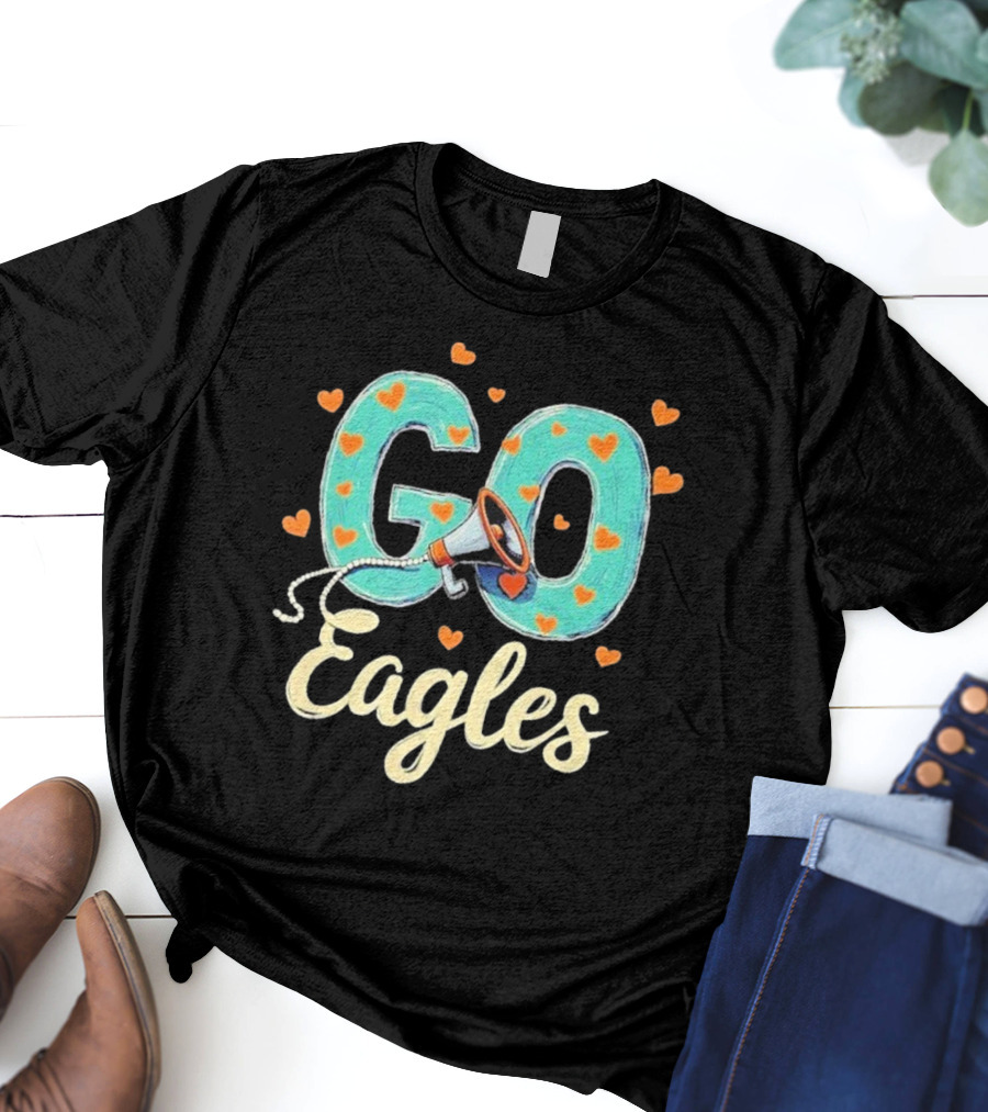 Go Cheer Eagles Heart T-Shirt
