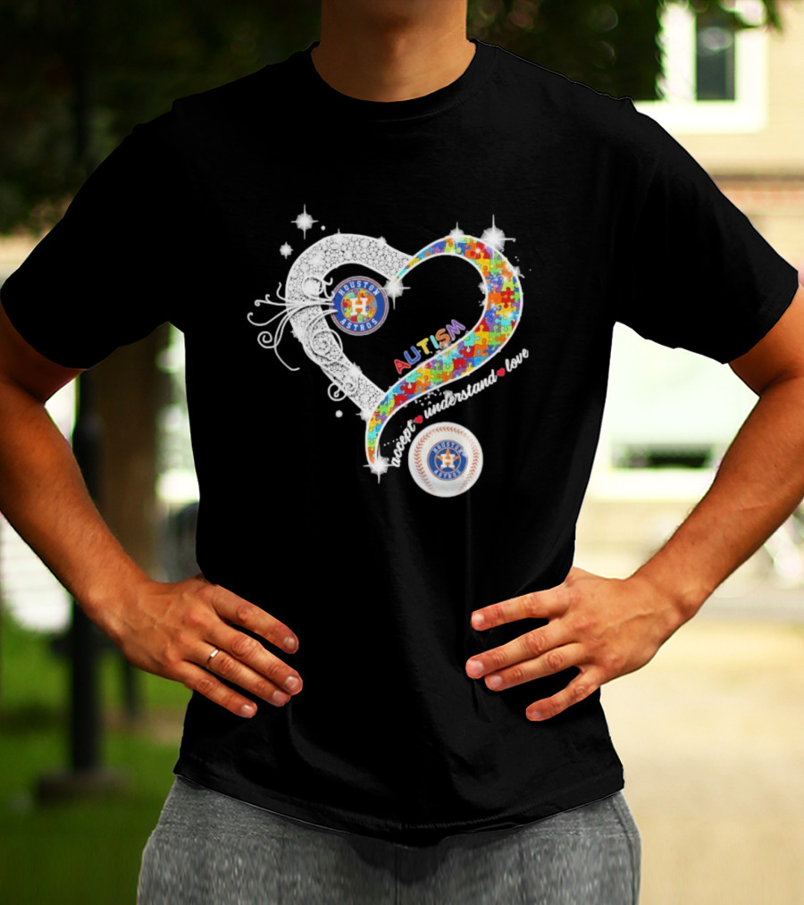 Houston Astros Autism Heart Accept Understand Love T-Shirt