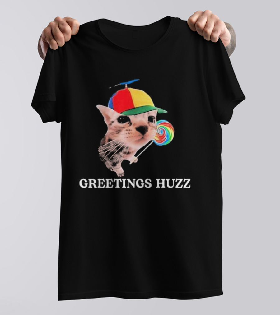 Greetings Huzz Gen Z Gen Alpha Slang Silly Cat Meme Toddler T-Shirt