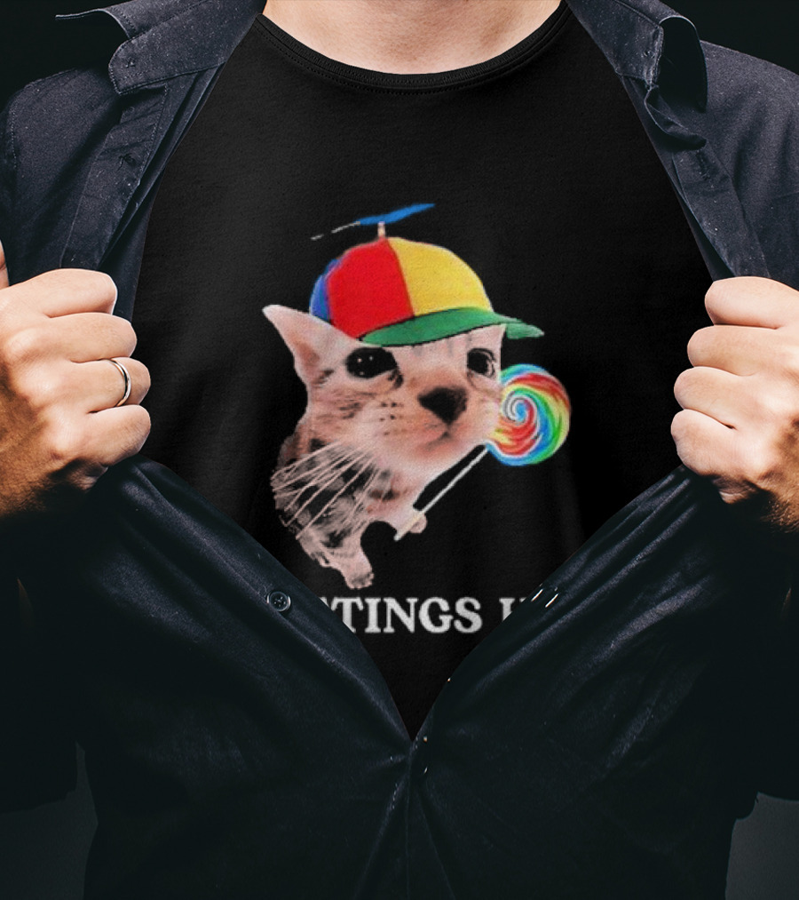 Greetings Huzz Gen Z Gen Alpha Slang Silly Cat Meme Toddler T-Shirt