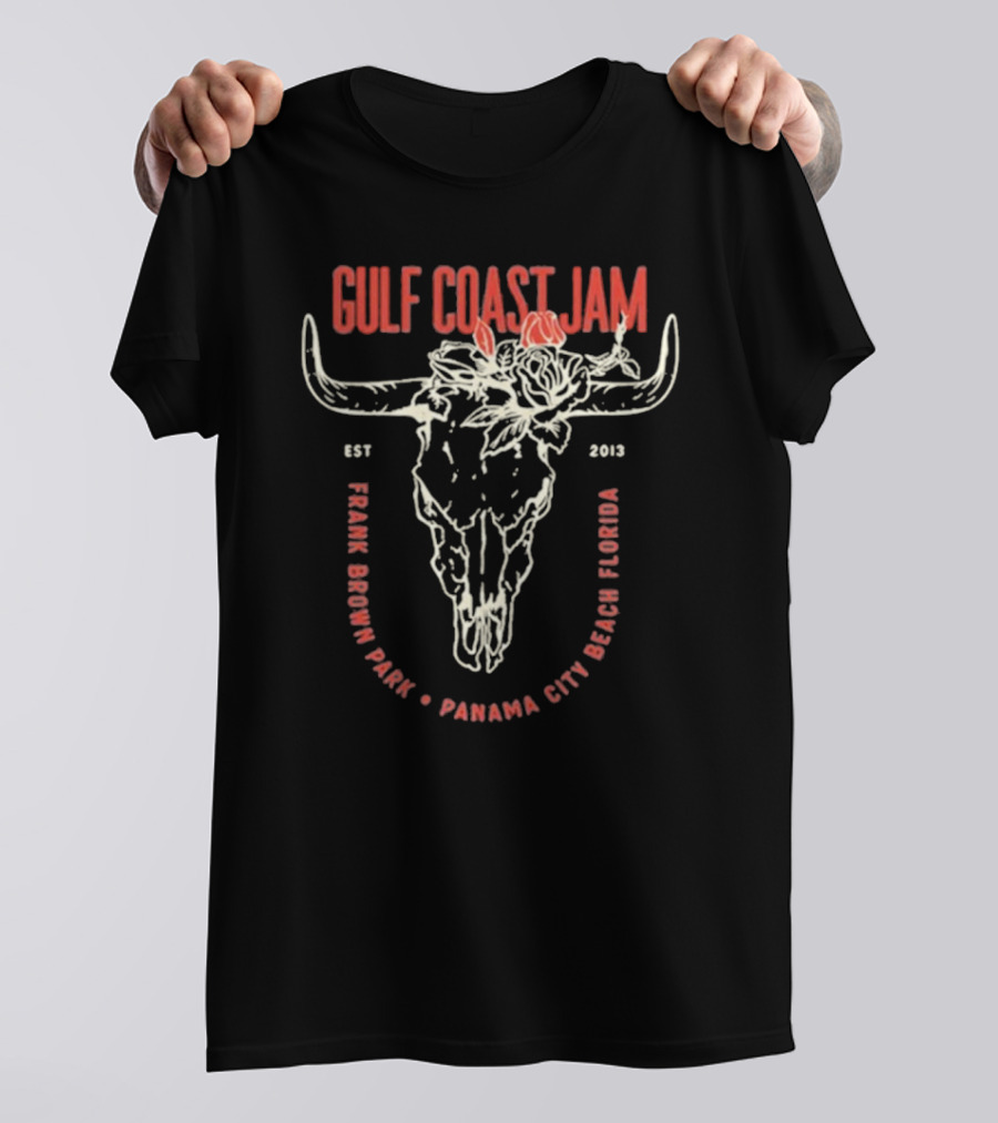 Gulf Coast Jam Skull & Flower Lineup 2025 T-Shirt