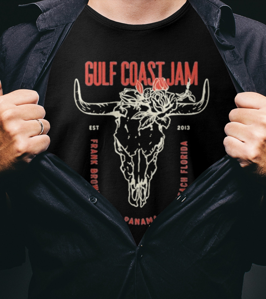 Gulf Coast Jam Skull & Flower Lineup 2025 T-Shirt