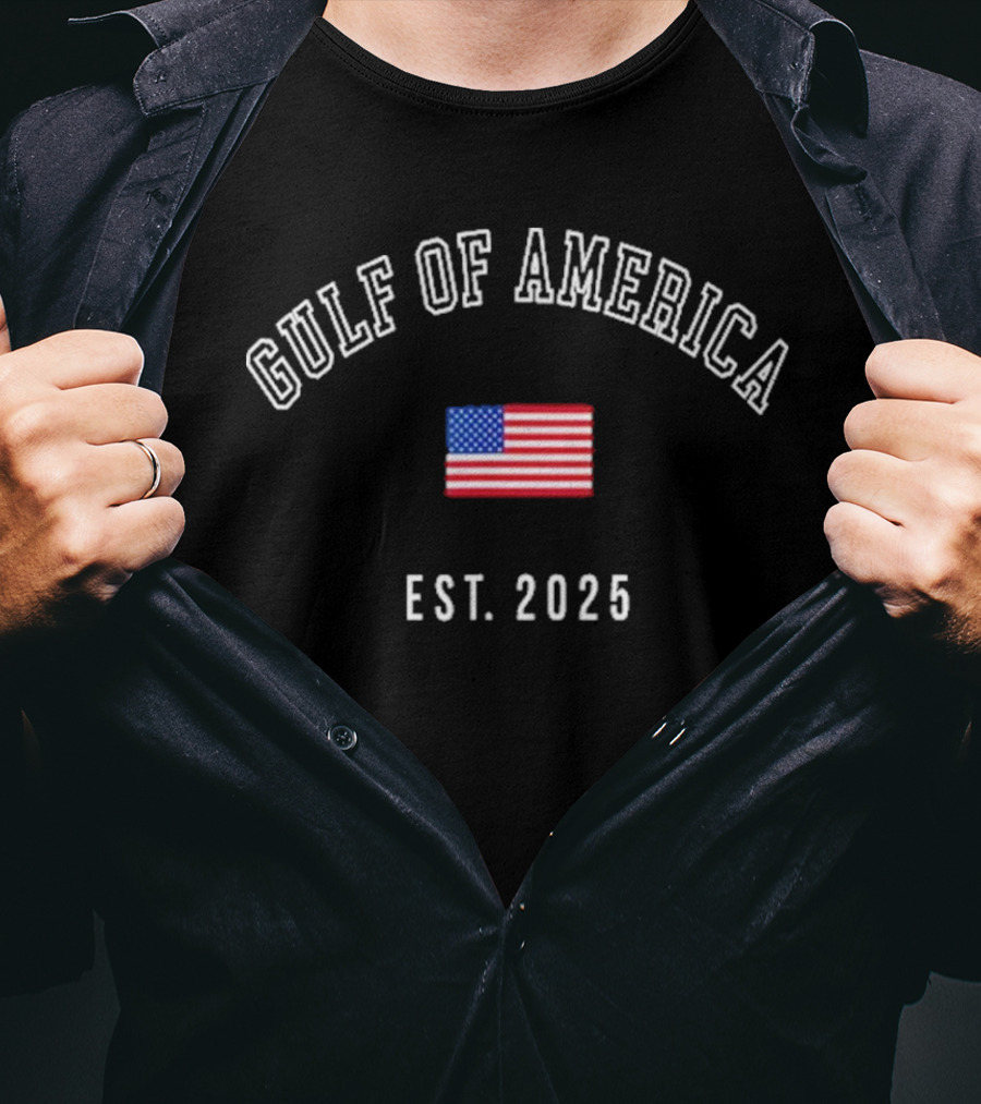 Gulf Of America Est 2025 Usa American Flag T-Shirt